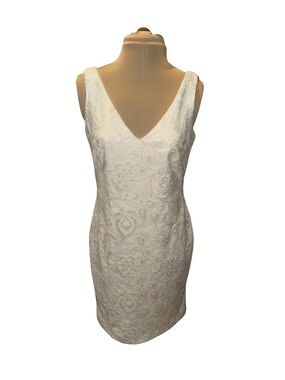 Lauren Ralph Lauren White Sequined Cocktail Dress - Size 6 - NWT